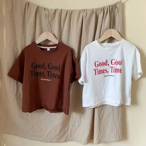 2024 Summer children short sleeve T shirts Letters printed loose Tees Boys and girls cotton casual Tops - Image 4