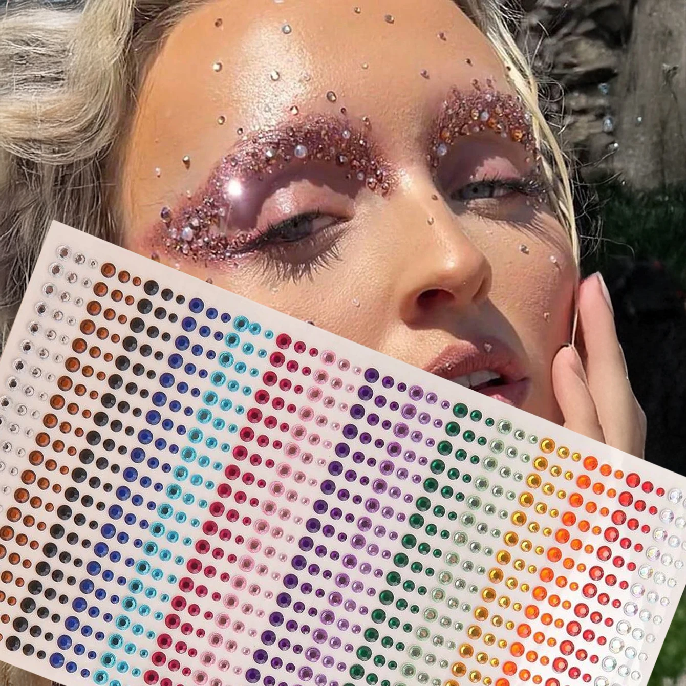 Makeup Rhinestone Stickers 1-4pcs Colorful Party Shining Multipurpose DIY Glitter Gems Face Hair Body Eye