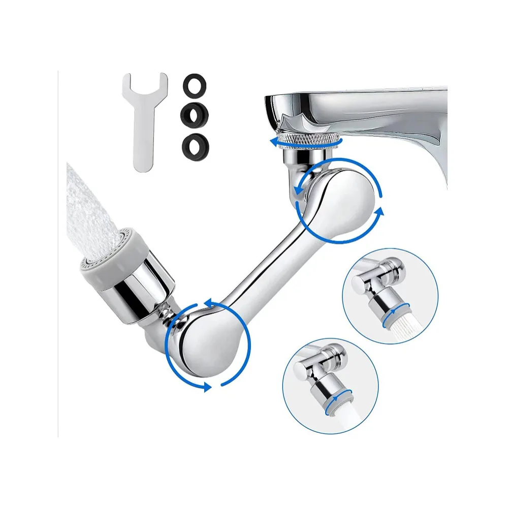 

The robotic arm universal faucet extends to rotate the nozzle, washbasin, aerator joint, splash-proof artifact rocker arm