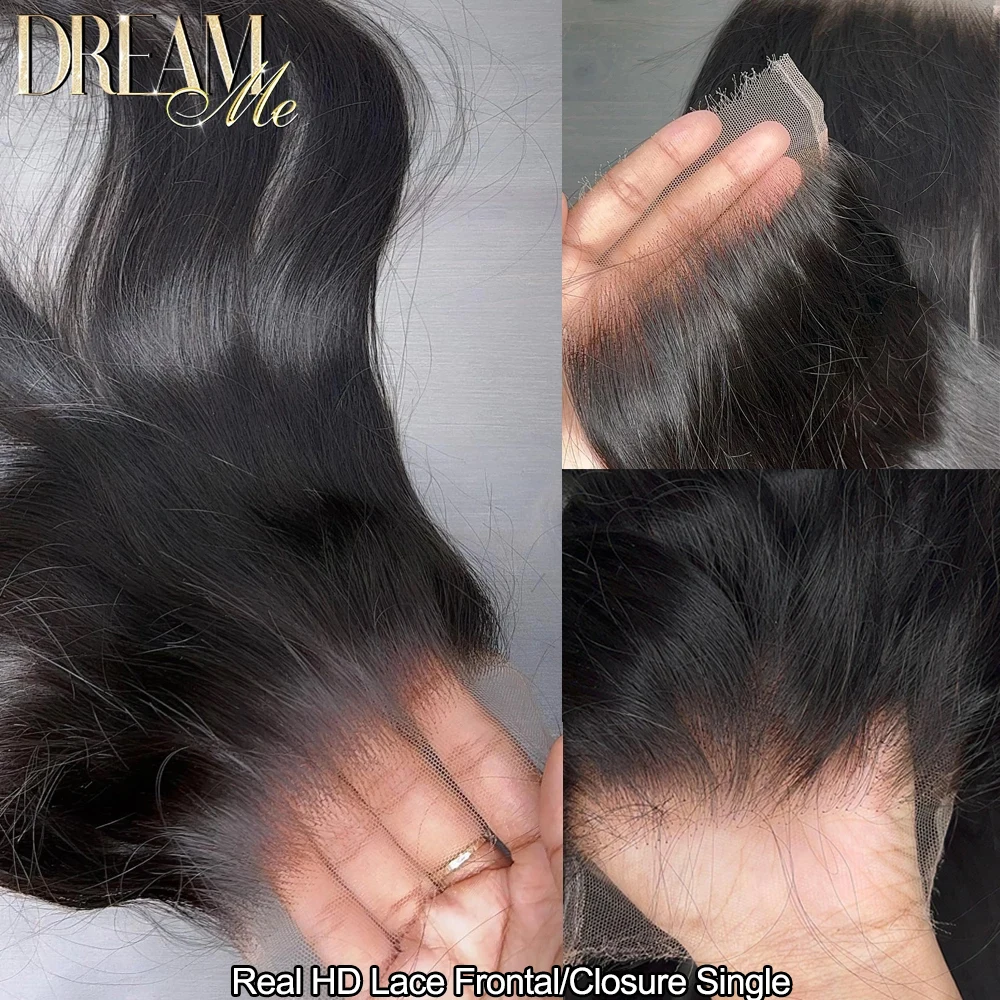Dream Me 13x4/13X6 HD Lace Frontal Only Straight 5x5 6x6 HD Lace Closure Human Hair Brazilian Invisible Closure
