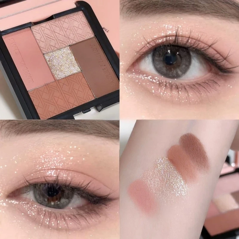Five Color Eye Shadow Plate Powder Blusher Shadow Matte Highlight Five Color All-purpose Plate Multi Functional Makeup Tray 01 #_voghion.com