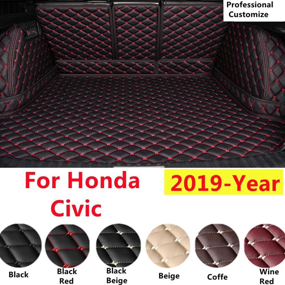 

SJ Custom Full Set Fit For Honda Civic 2019 YEAR Auto Fittings Waterproof Car Trunk Mat Tail Boot Tray Liner Rear Cargo