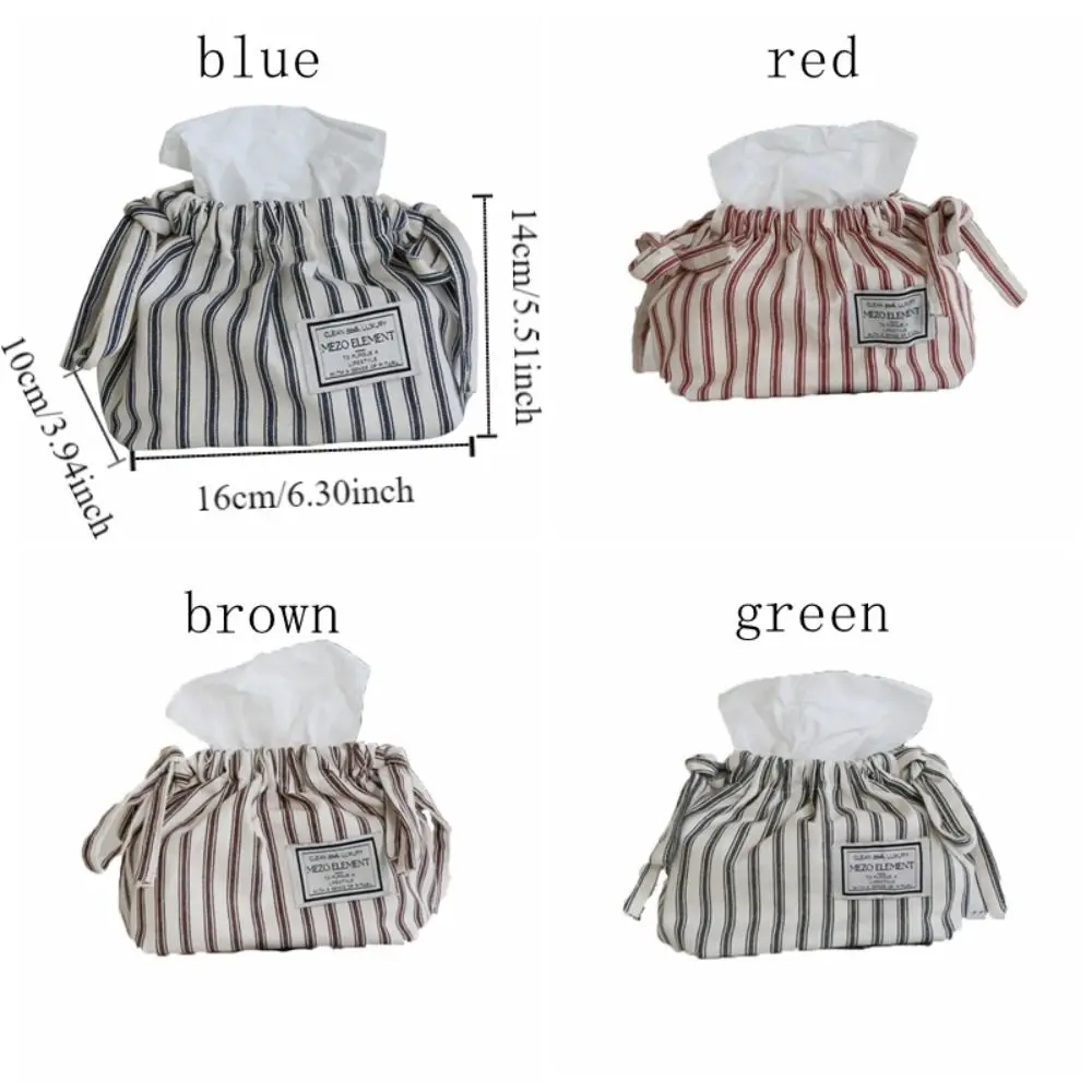 Cotton Drawstring Tissue Bag Korean Style Exquisite Tissue Storage Box Soft Portable Paper Towel Dispenser Table Organization 6