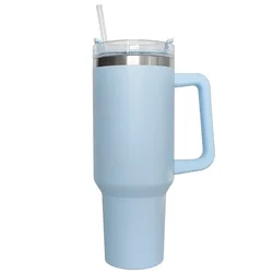 Insulated Stainless Steel Travel Tumbler with Handle and Lids - 40oz Thermal Mug - 1200ml (A5)