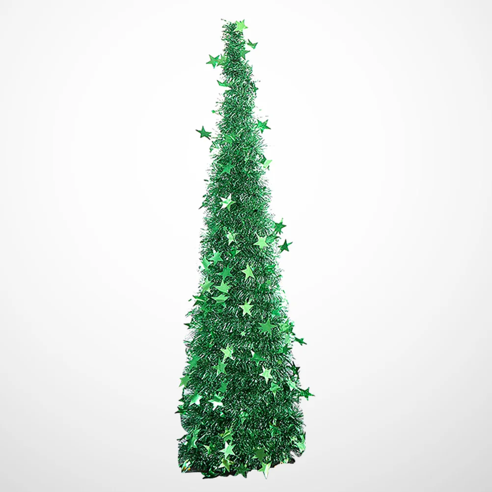 

Christmas Tree Xmas Sequin Tinsel Tree Glitter Tree Figurine Centerpiece Green Classic Tree for Home Room