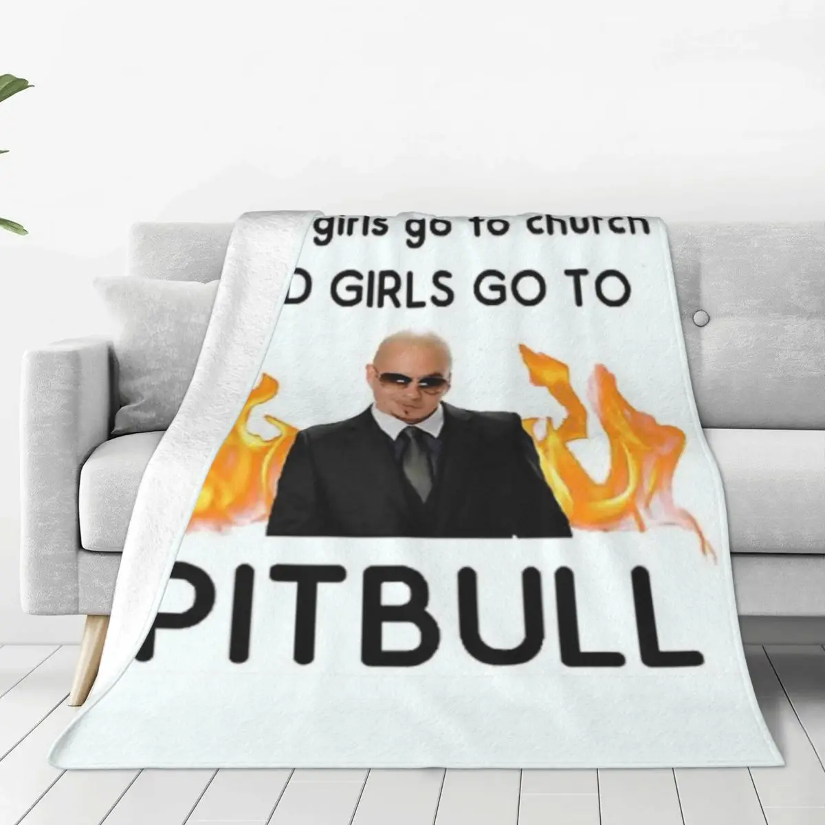 

Mr. Worldwide Good Girls Go To Church Bad Girls Go To Pitbull Velvet Throw Blanket Blankets for Sofa Couch Bedding Throws