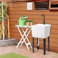 Commercial Freestanding Utility Sink Laundry Tub Drain And Faucet For Garage 1