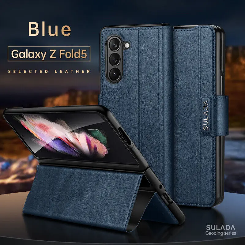 Custodia Per Telefono Sottile Magnetica Pieghevole In Pelle Placcatura Antiurto Flip Bag Cover Fundas Per Samsung Galaxy Z Fold 5 Fold 4 3 2