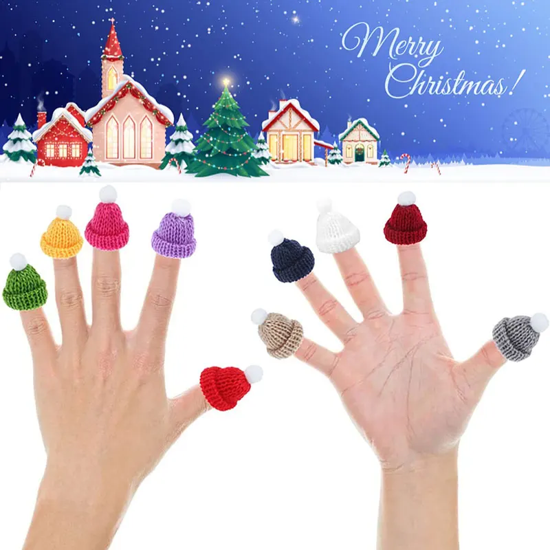 Mini Christmas Knit Hats 10/20Pcs Craft Knitting Hats Doll Craft Hat Christmas Tree Ornaments for DIY Crafts Accessories craft supplies doll handmade accessories diy knitting kit
