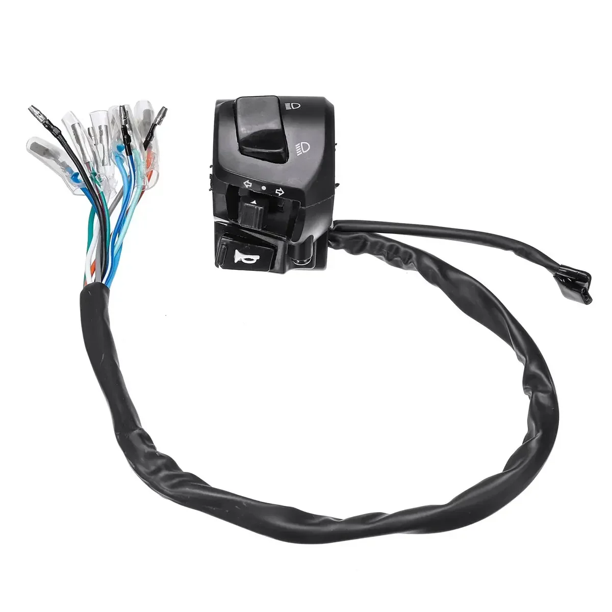 

Universal 7/8" Motorcycle Handlebar Control Switches Horn Turn Signal Headlight 12V Electrical Start Switch Double Throttle