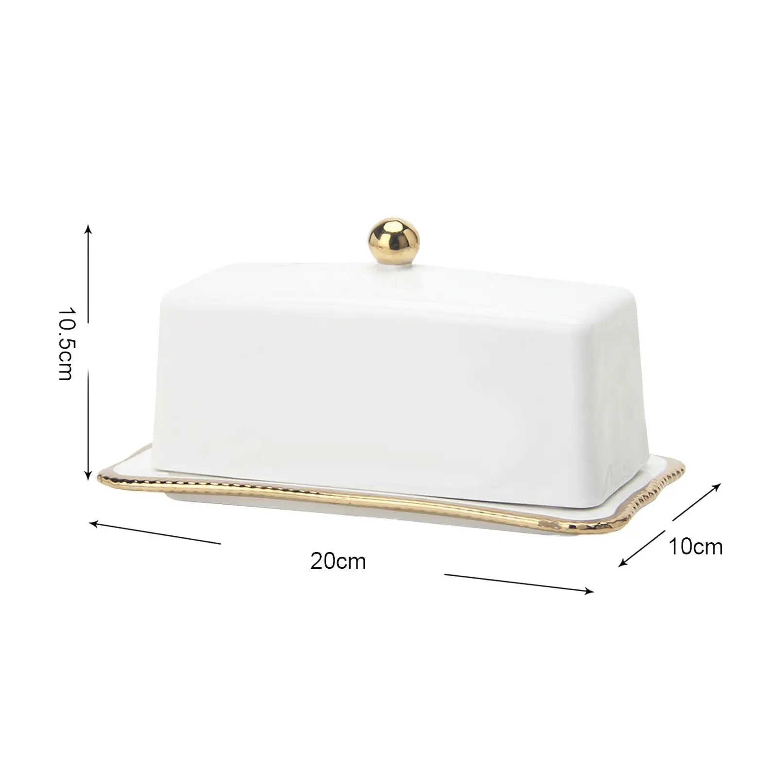 Ceramic Butter Dish Butters Container Sturdy Large Capacity Cheese Keeper Butter Storage Plate for Countertop et Biscuits