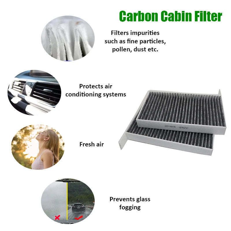 2PCS /SET Car Cabin Air Filter For TESLA MODEL 3 5YJ3 EV 2018- MODEL Y 5YJY EV 2021- 1107681-00-A 1107681-00-B 1107681-00-C
