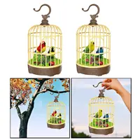 Parrot Cage  Activated  Movements Decor Singing Chirp Parakeet  Swing Toy Singing Bird for Home Desktop baby Children 1
