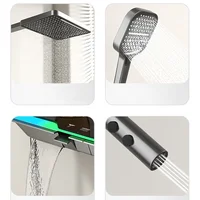 Factory Low Price New Design Bathroom Copper Exposure Shower Mixer Rainfall Shower System 4