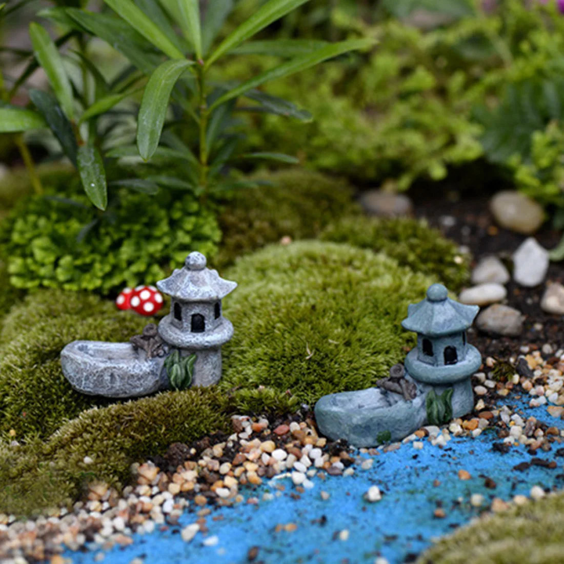 

1PC Pool Tower House Fence Figurine Micro Landscape Home Decor Miniature Fairy Garden Ornaments Decoration Accessories