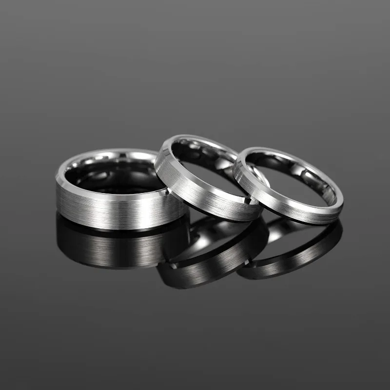 Tigrade 4/6/8 مللي متر كربيد التنغستن خاتم الخطوبة...