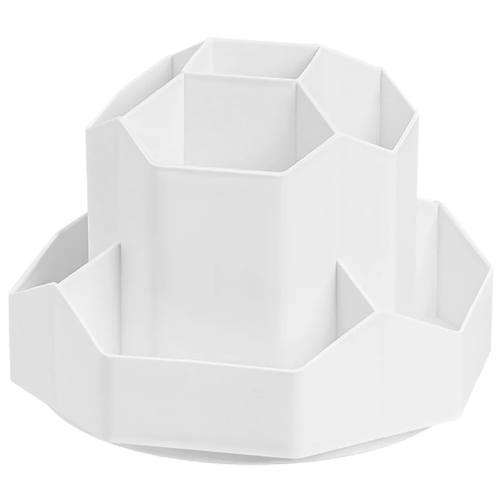 

360° Rotatable Desk Pen Holder Pencil Storage Box Grids Large Capacity Pen Stand Makeup Brushes Bucket Stationery Organizer