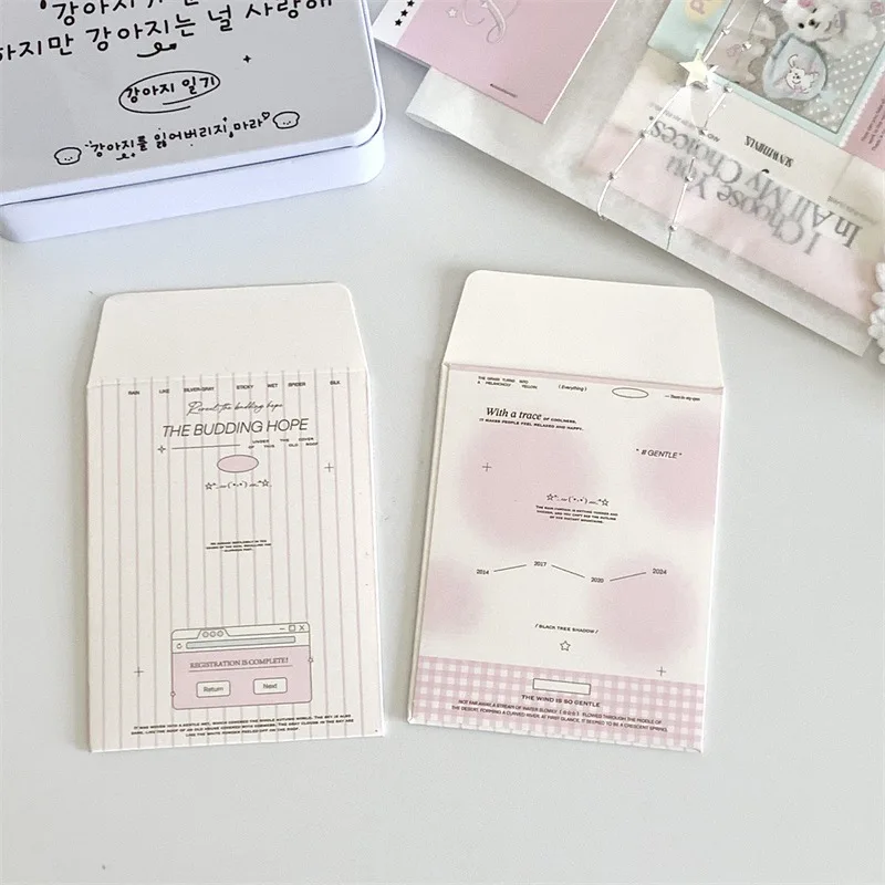MINKYS 10pccs/Pack Kawaii Black Cat 3 inch Photocard Holder Photo Card Envelope Storage Bag Paper Collect Bag School Stationery 5