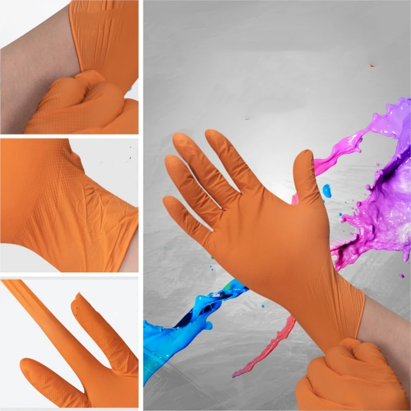 Diamond Non-slip Nitrile Gloves Multi-purpose Thickened Durable Household Cleaning Gloves For Garden Hair Dyeing Tattoos 100PCS nitrile gloves cleaning gloves garden work gloves horticultural gloves