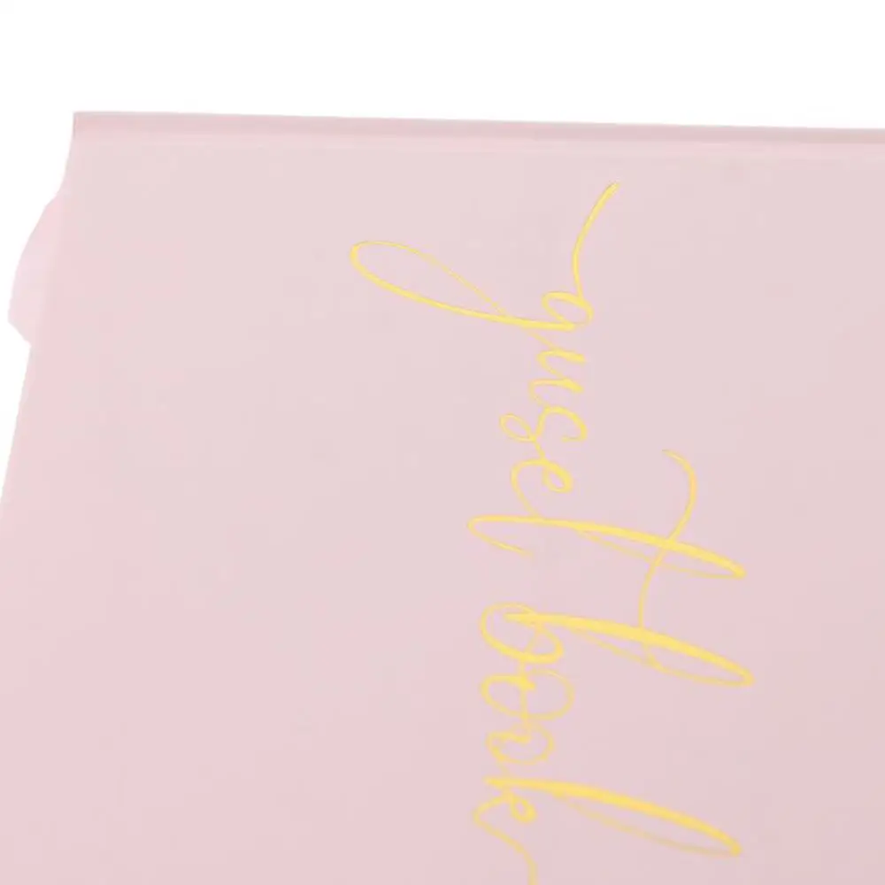 Pink/Black/White Wedding Guest Book Delicate Paper 24.3*18.4 CM Golden Wedding Sign-in Book Guest Party