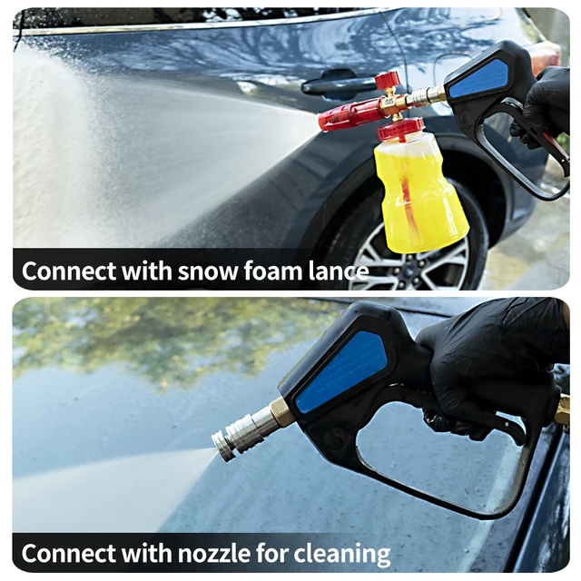 High Pressure Washer Gun With 5 Nozzles And M22 Coupler For Car Washing