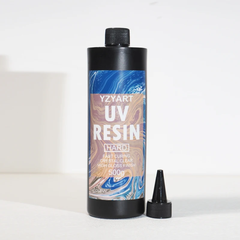 YZYART UV Resin 500g Upgrade Ultraviolet Curing Crystal Clear UV Resin Hard Resin Non-Yellowing for DIY Jewelry Making