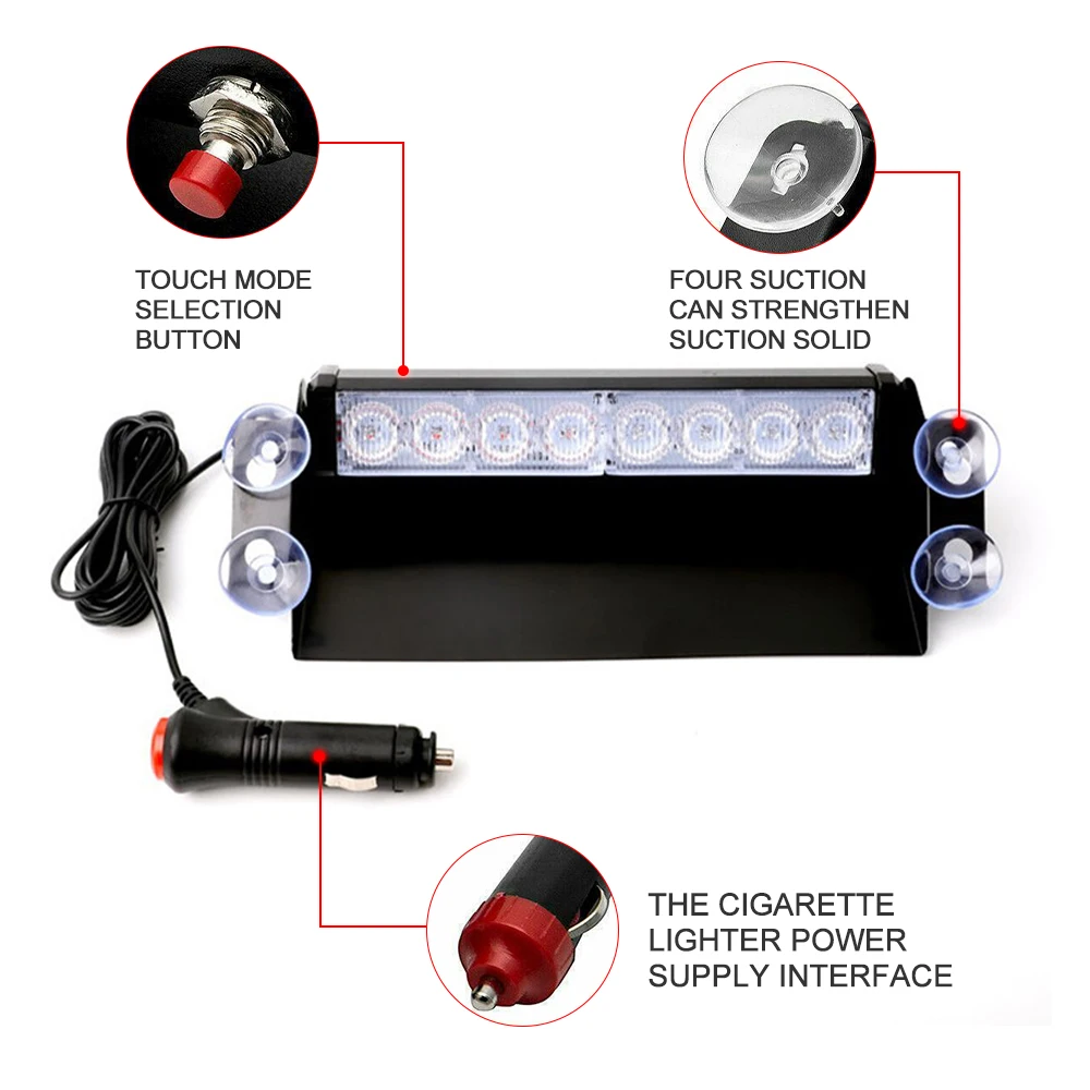 [PLAZA Spain] LANTERN LED Red and Blue Shoulder Police Light with Clip USB Rechargeable Flashlights Warning Safety Torch Bike