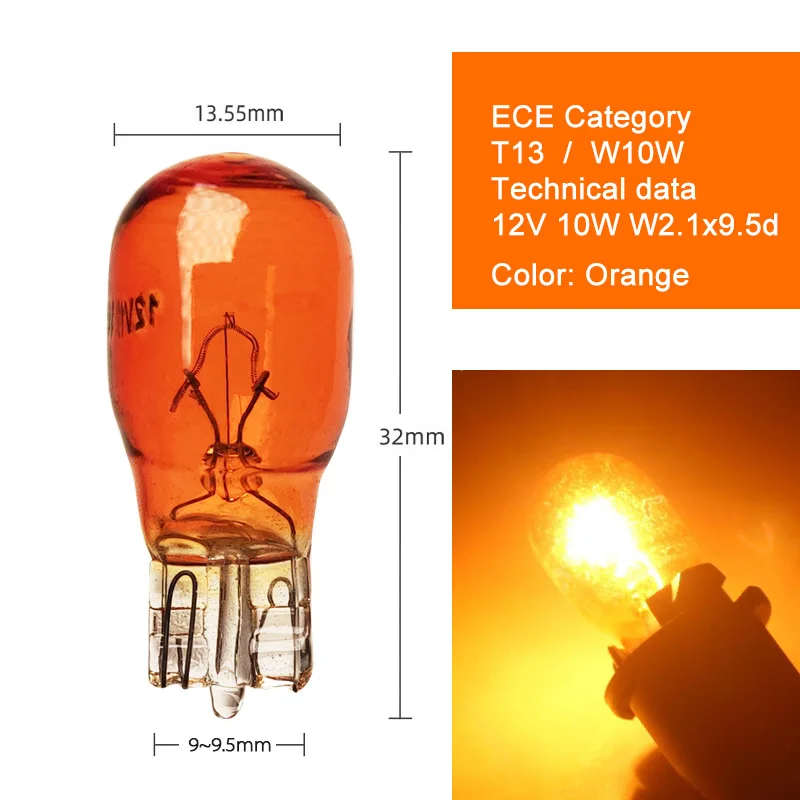 Lot De 10 Ampoules 12V 10W T13 – Culot W2.1x9.5d – Pour Clignotants, Tableau De Bord Voiture/moto - 4