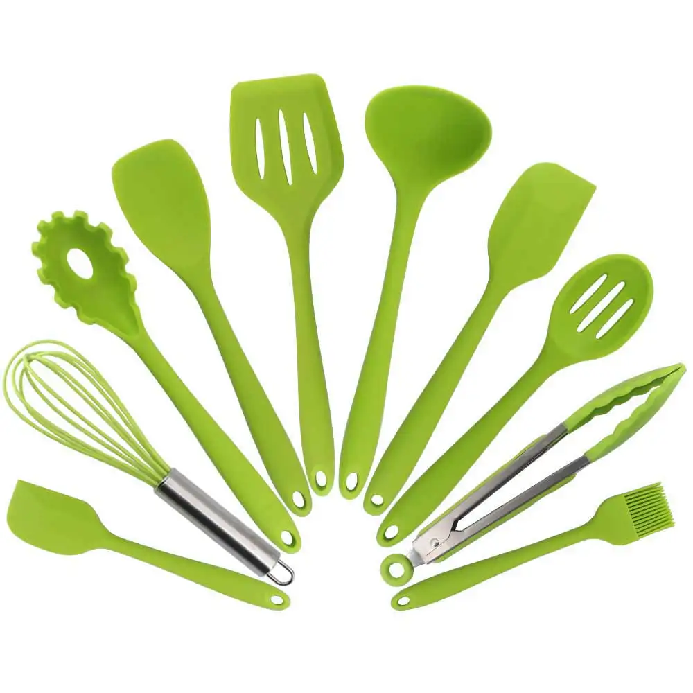 Red Cooking Utensils 5 or 6 or 10 pcs Heat-Resistant Silicone Kitchen Cooking Tools Baking Cookware Gadgets Spatula Spoon Set