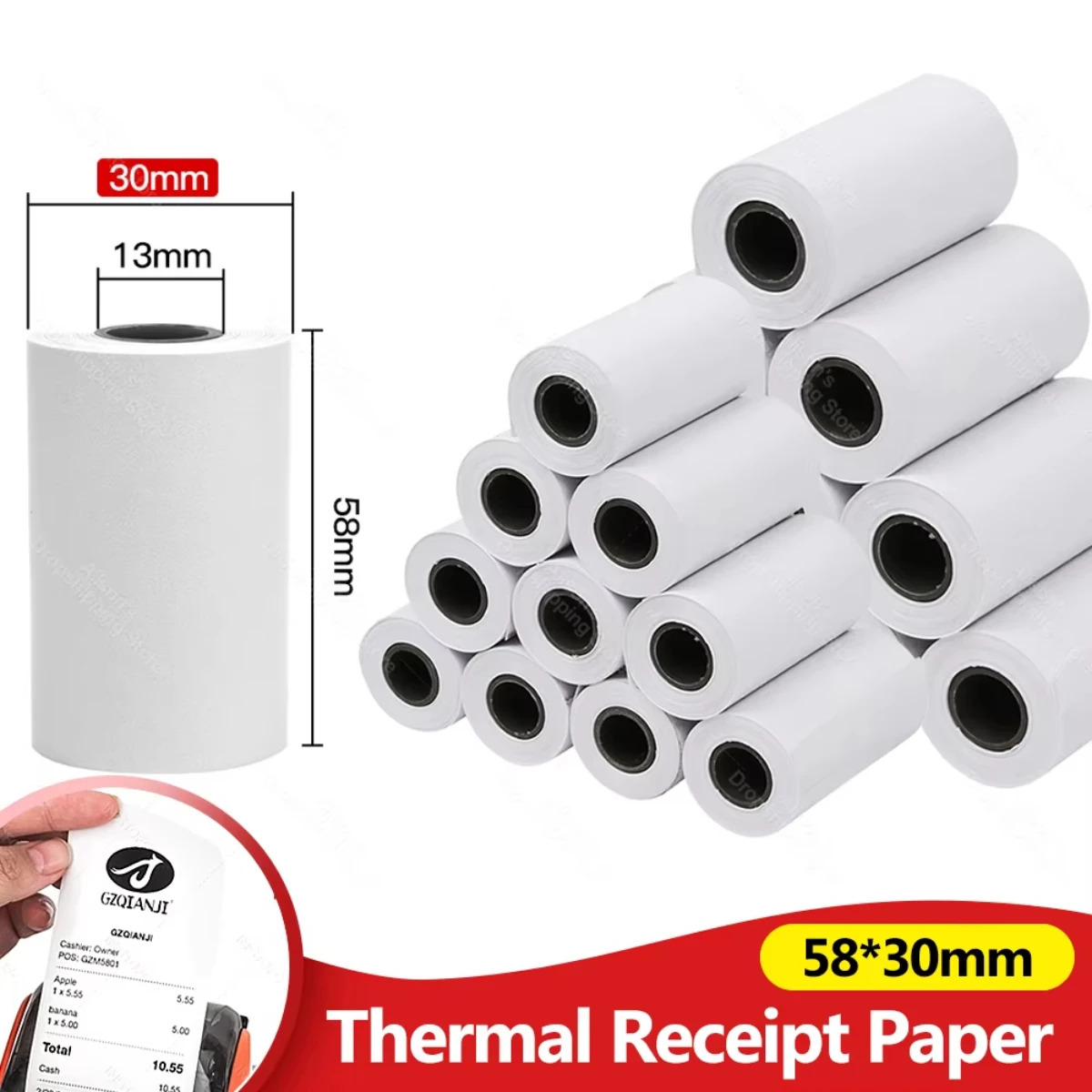 Printing Paper 57x30mm Thermal Receipt Paper for All Mini 58mm Inkless Wireless Bluetooth Thermal Printer Papel Termica