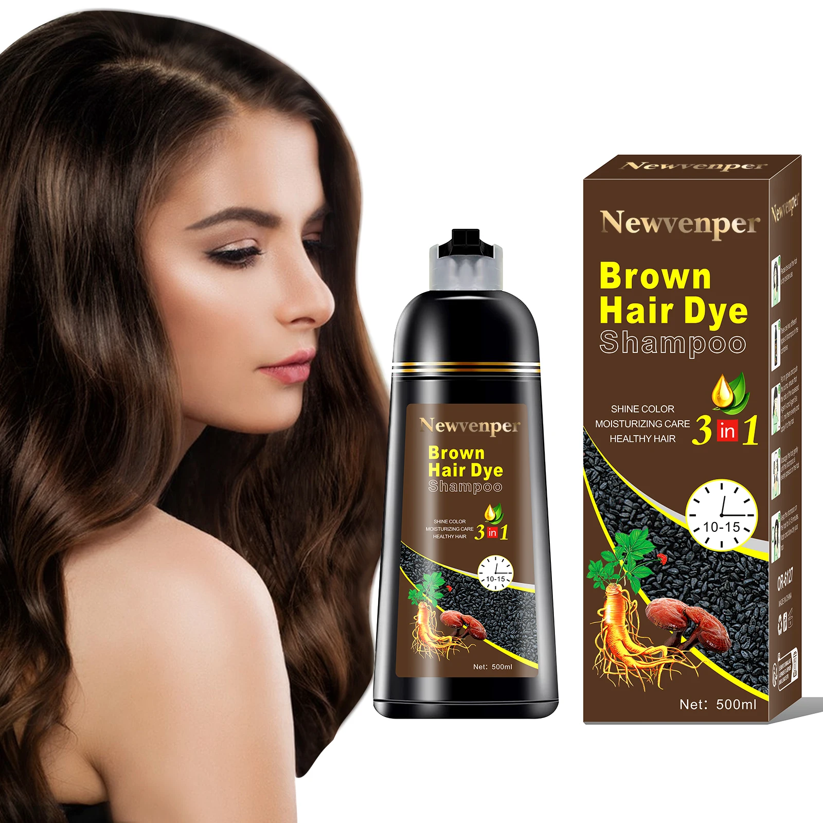 Hair Color Shampoo Instant Hair Dye Shampoo Hair Coloring in Minutes Natural and Long lasting color Hair Dye Shampoo for Men and