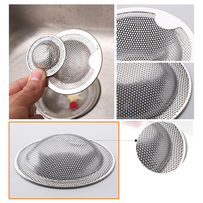 Kitchen Sink Filter Net Home Floor Drain Stainless Steel Mesh Sink Strainer Filter Bathroom Sink Strainer Drain Hole Filter Trap