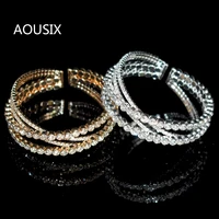 Fashion Full Handmade Rhinestone Bracelet Geometric Open Bracelet Ladies Bracelet Bridal Bracelet Wedding Jewelry Gift 1