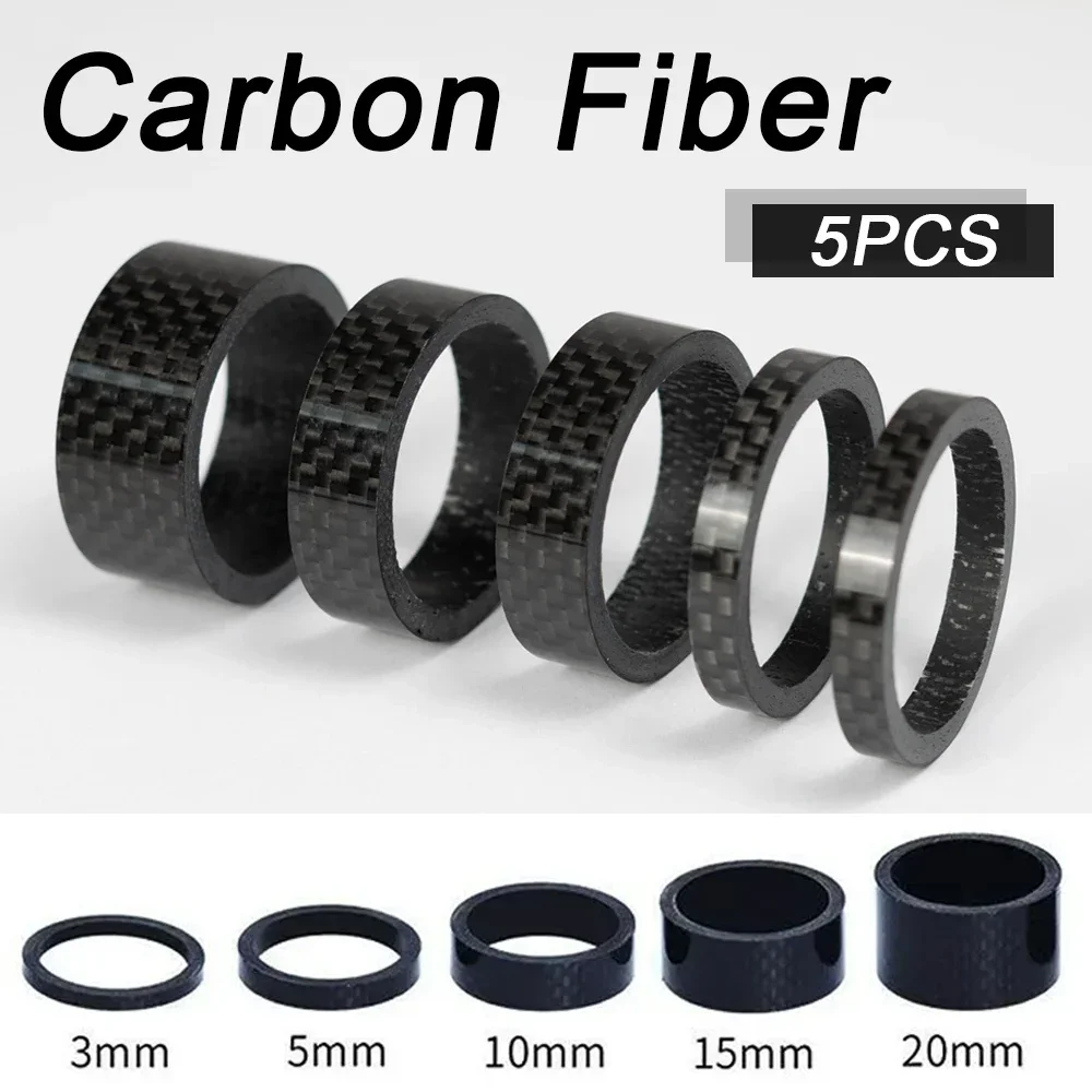 5PCS Bicycle Carbon Fiber Spacer 3/5/10/15/20mm MTB Headset Washer 28.6mm Fork Tube Spacer Mountain Bike Accessories 5PCS Bicycle Carbon Fiber Spacer 3/5/10/15/20mm MTB Headset Washer 28.6mm Fork Tube Spacer Mountain Bike Accessories