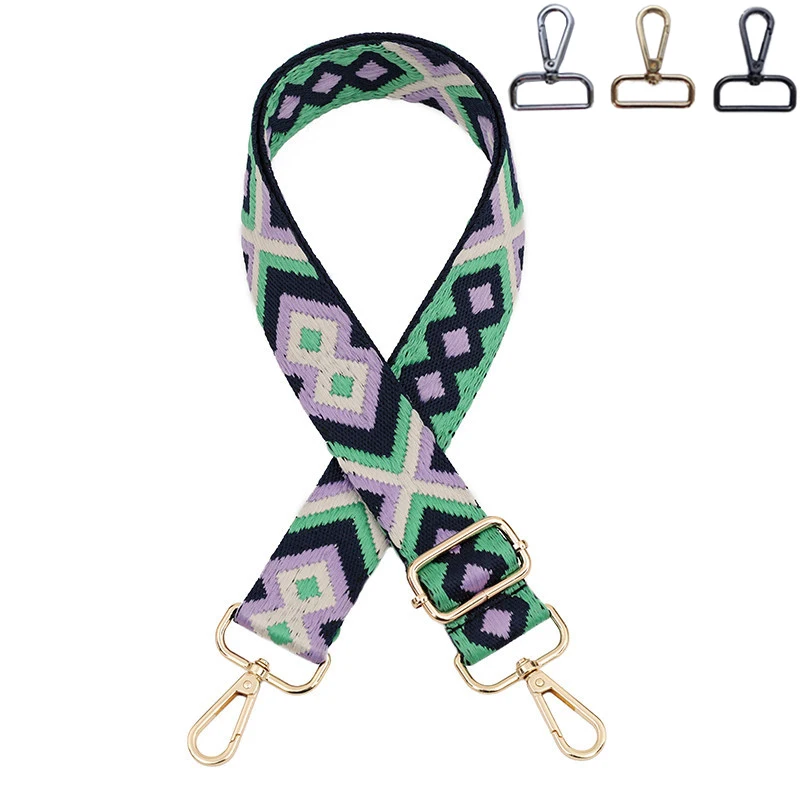 

Fashionable 3.8CM Wide Bag Strap Ethnic Style Geometric Shoulder Strap For Handbags Hand Bag Belt Replacement Bag Accessories
