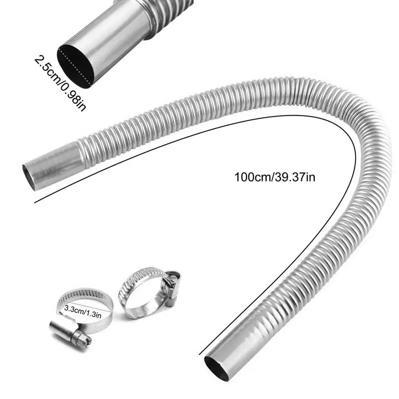 Diesel Heater Exhaust Pipe Air Heater Exhaust Connector Exhaust Hose For Generator Motorcycle Exhaust Pipes Stainless Steel Flexible Heater Parts Stainless Steel Tubing Oil