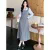 Femme Spring Summer Fashion Trend Polka Dot Solid Color Dresses Women Clothes All-match Fake Two Pieces Appear Thin Casual Dress 3