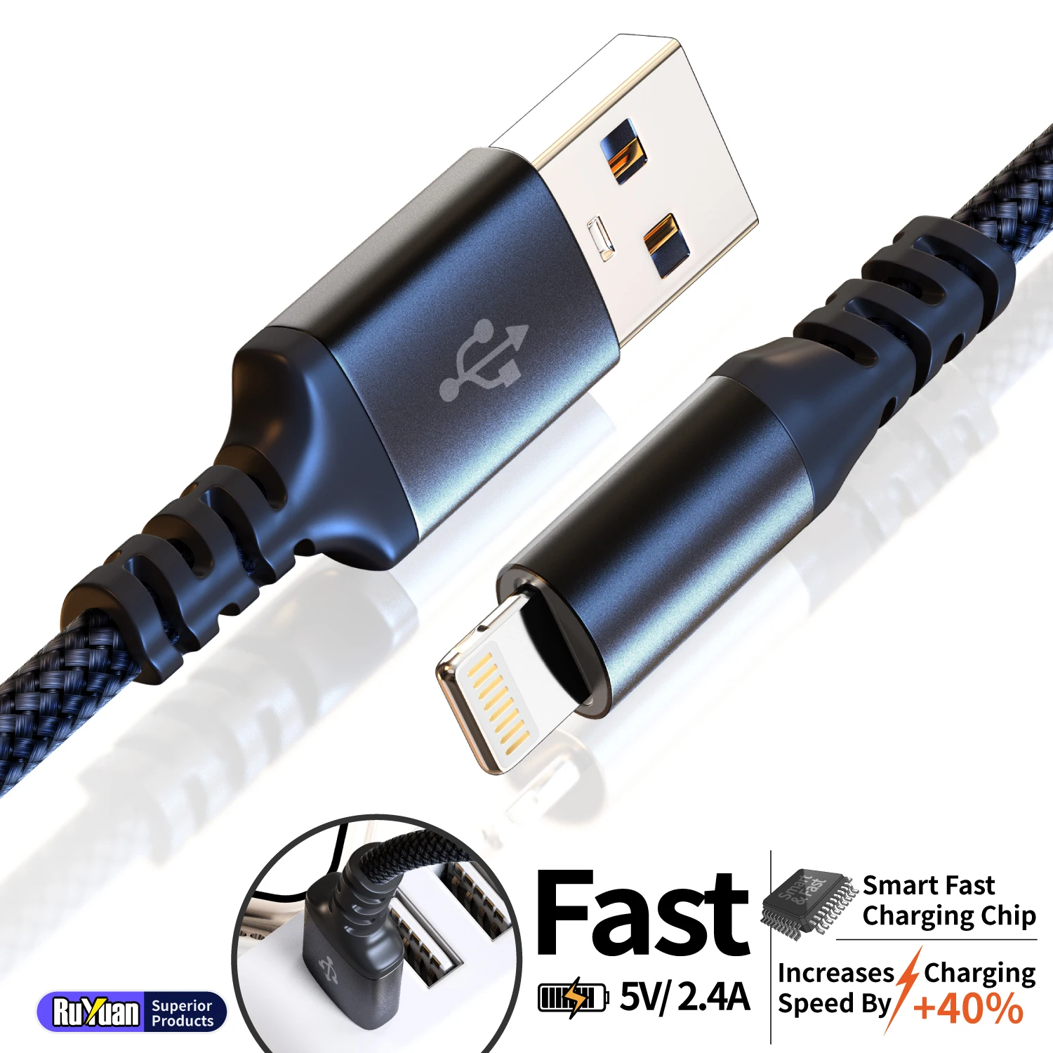 รูปสินค้า สายชาร์จ USB-C to Lightning ยาว 3 เมตร ชาร์จเร็ว สำหรับ iPhone/iPad