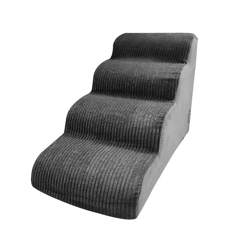 

Pet Stairs For Bed High Density Foam Dog Ramps With 4 Tiers Indoor Flexible Cat Ramp For High Bed Removable And Washable