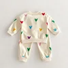 New Spring Family Matching Sets Girl Colorful Printed Princess Dress/Boy Sweatshirts Pants Sister Brother Siblings Clothes E1406 4