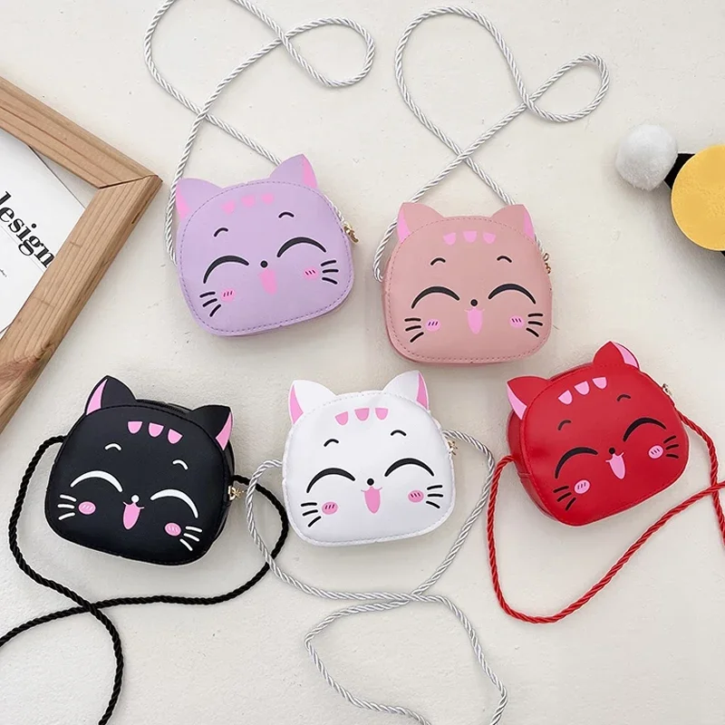 Cartoon Kids Bag Fashion Cute Cat Crossbody Bag Coin Wallet Lovely Hand Bags for Boys and Girls Mini Shoulder Bags 6