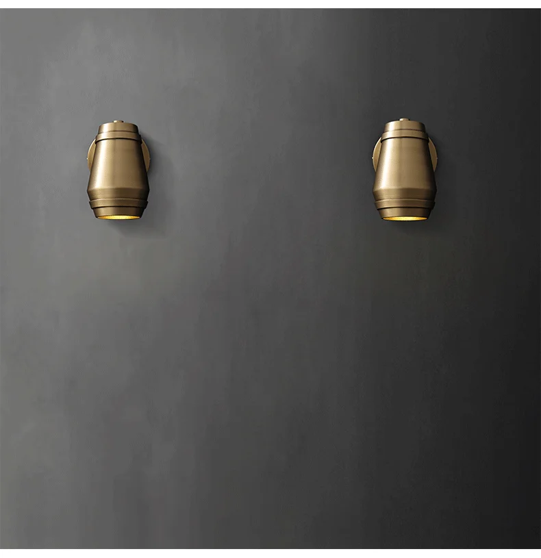 Postmodern Minimalist Nordic Copper Material Sconces Creative LED Light Luxury Living Room Bedroom Study Bedside Wall Lamp GU10 wall lights indoor