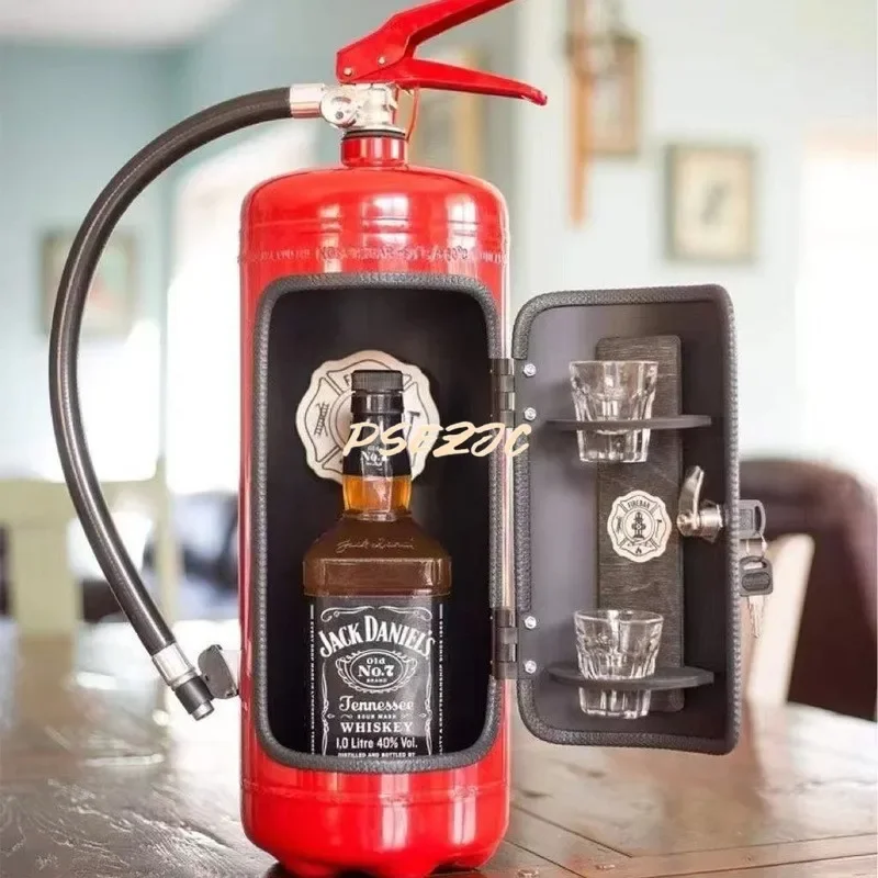 Mini Fire Extinguisher Storage Wine Storage Fire Extinguisher Wine Box Desktop Firefighter Decoration mini storage boxes