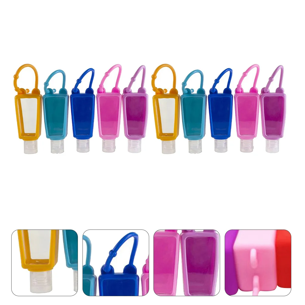 

10 Sets Portable Bottle Hand Holder Silicone Cream Container Empty Bottles Travel Toiletries Liquid Plastic Silica Gel Lotion