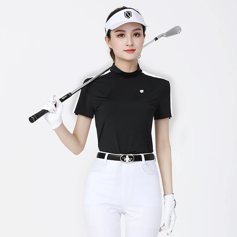 2024 Summer Golf Women Sunscreen with long sleeves and ultra-thin ice silk bottoming shirt