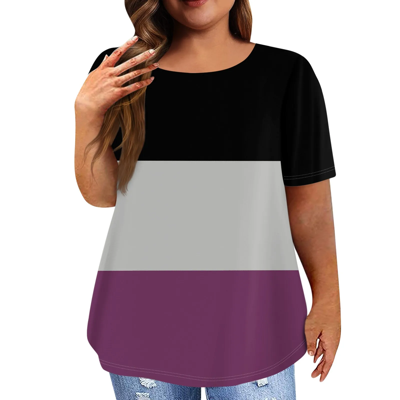 

Tops For Women Women'S Fashion Casual Plus Size Print Round Neck Short Sleeve Top Ropa Mujer Tendencia 2024 футболка женский