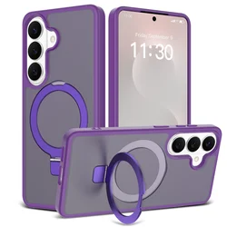 Magnetic Phone Case with Ring Holder and Enhanced Protection - Galaxy S23 Ultra (Dark purple)