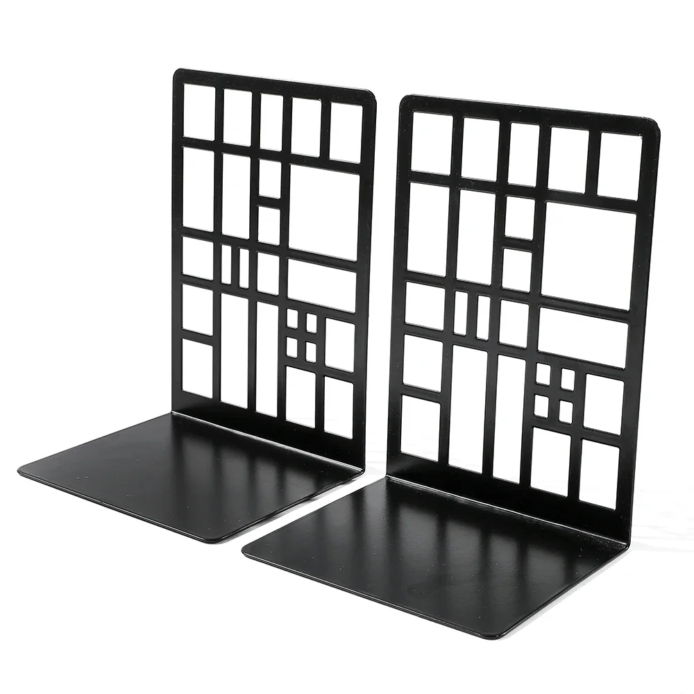 Book Holder Bookcase Railing Book End Bookcase End Heavy Duty Book Storage Home Holder Iron 2pcs