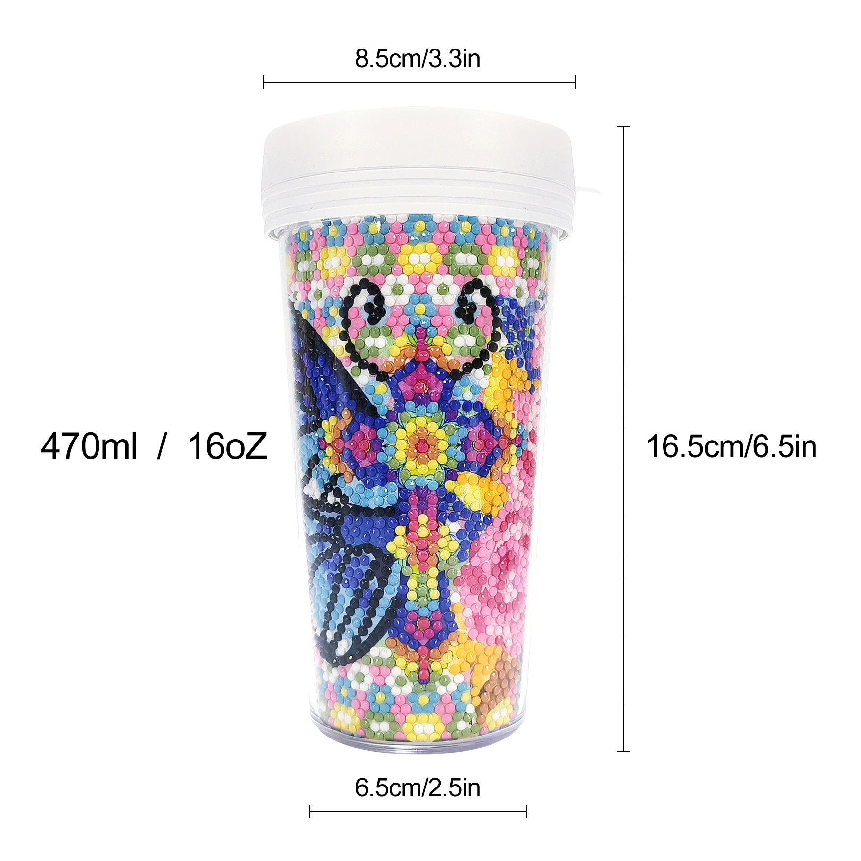 christmas diamond art water cup,16oz handmade