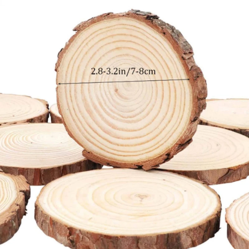Wood Christmas Decorations Round Arts and Crafts Christmas Decorations Wood Center Decoration 10pcs/5pcs DIY Handmade Country Wedding Decoration